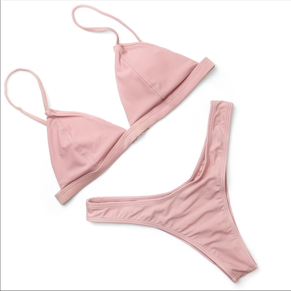 NEW ๐ธ Mauve Baby pink sexy simple chic bikini - Picture 4 of 7
